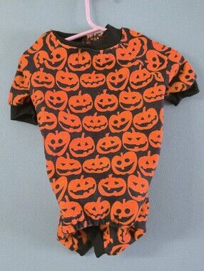Small Dog Pumpkin Halloween Costume Bodysuit